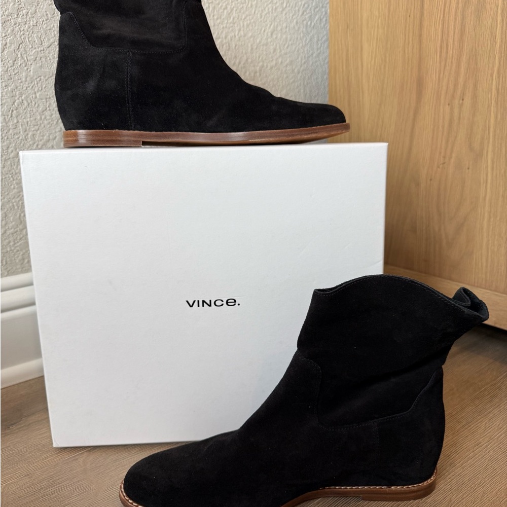 Vince Black Suede Chelsea Boots